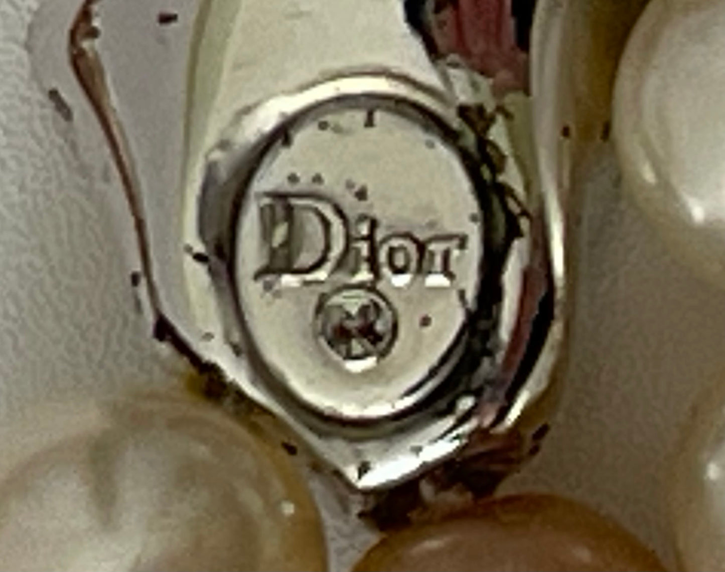 2000's Christian Dior by John Galliano Long Layered Ivory & Champagne Pearl Crystal Bow Necklace