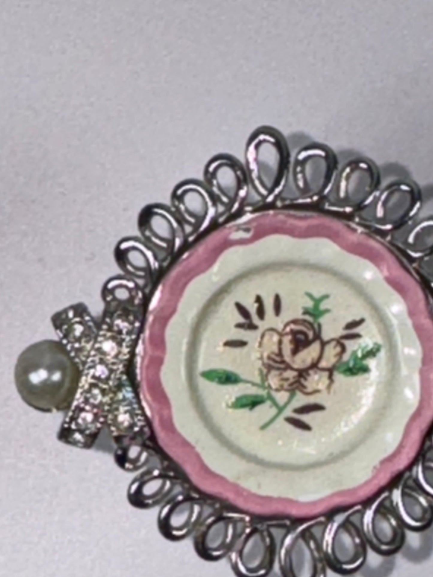 2000's Christian Dior by John Galliano Teacup Tea Party Large Earrings & Ring Set