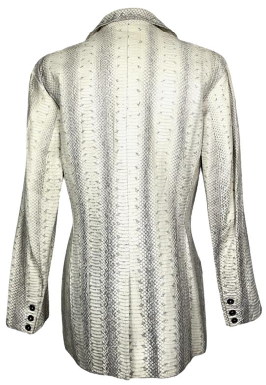 2000's Christian Dior x John Galliano Beige Snakeskin Python Blazer Jacket