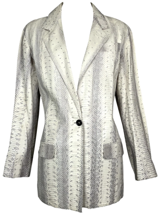 2000's Christian Dior x John Galliano Beige Snakeskin Python Blazer Jacket