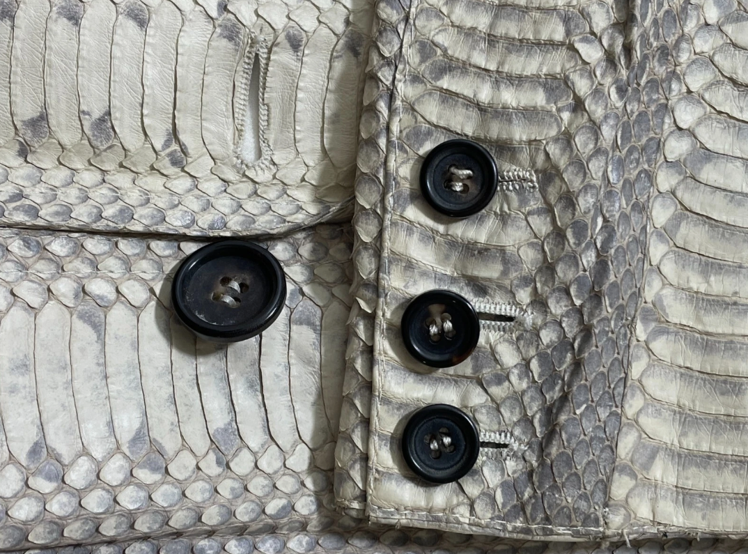 2000's Christian Dior x John Galliano Beige Snakeskin Python Blazer Jacket