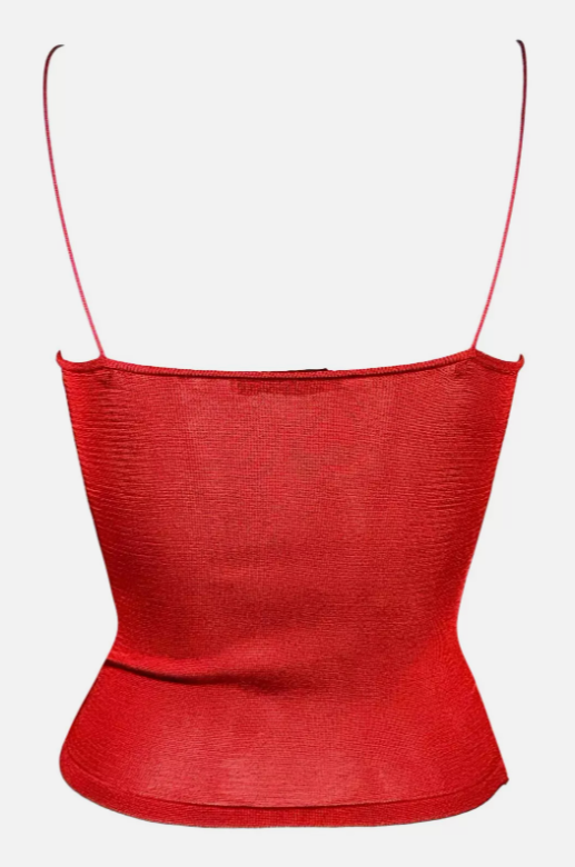 2000's Christian Dior by John Galliano Sheer Red Slinky Cami Tank Top