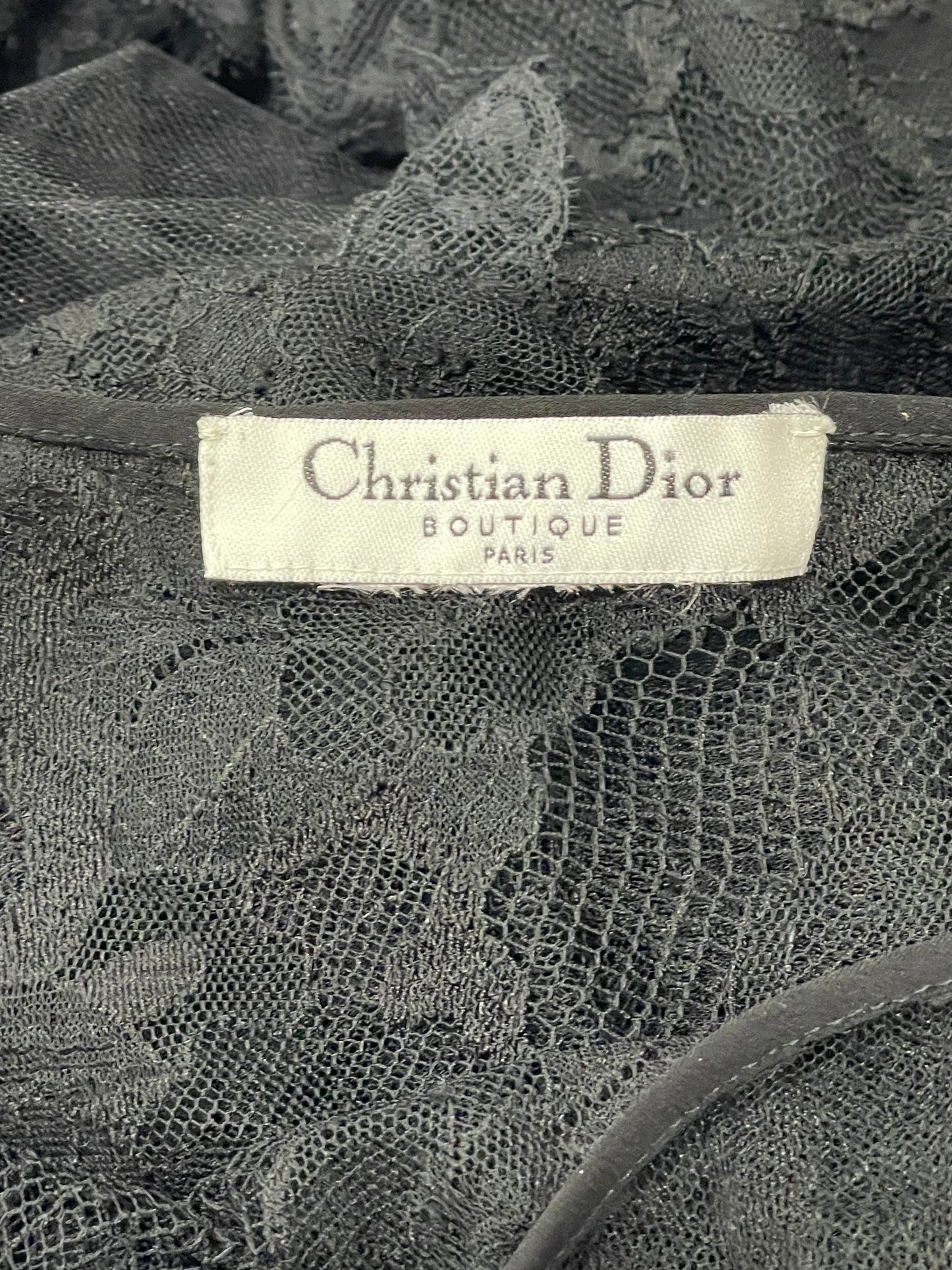 F/W 2002 Christian Dior by John Galliano Sheer Black Tulle & Lace Ballerina Maxi Dress
