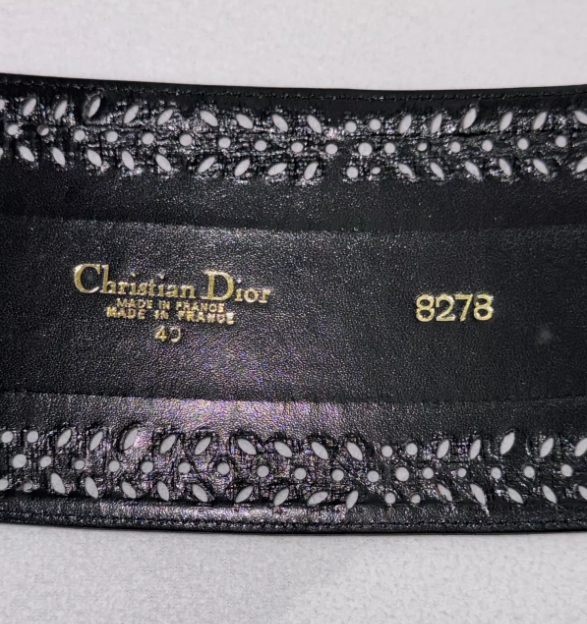 2000's Christian Dior by John Galliano Large Spectator Black & White Leather Belt