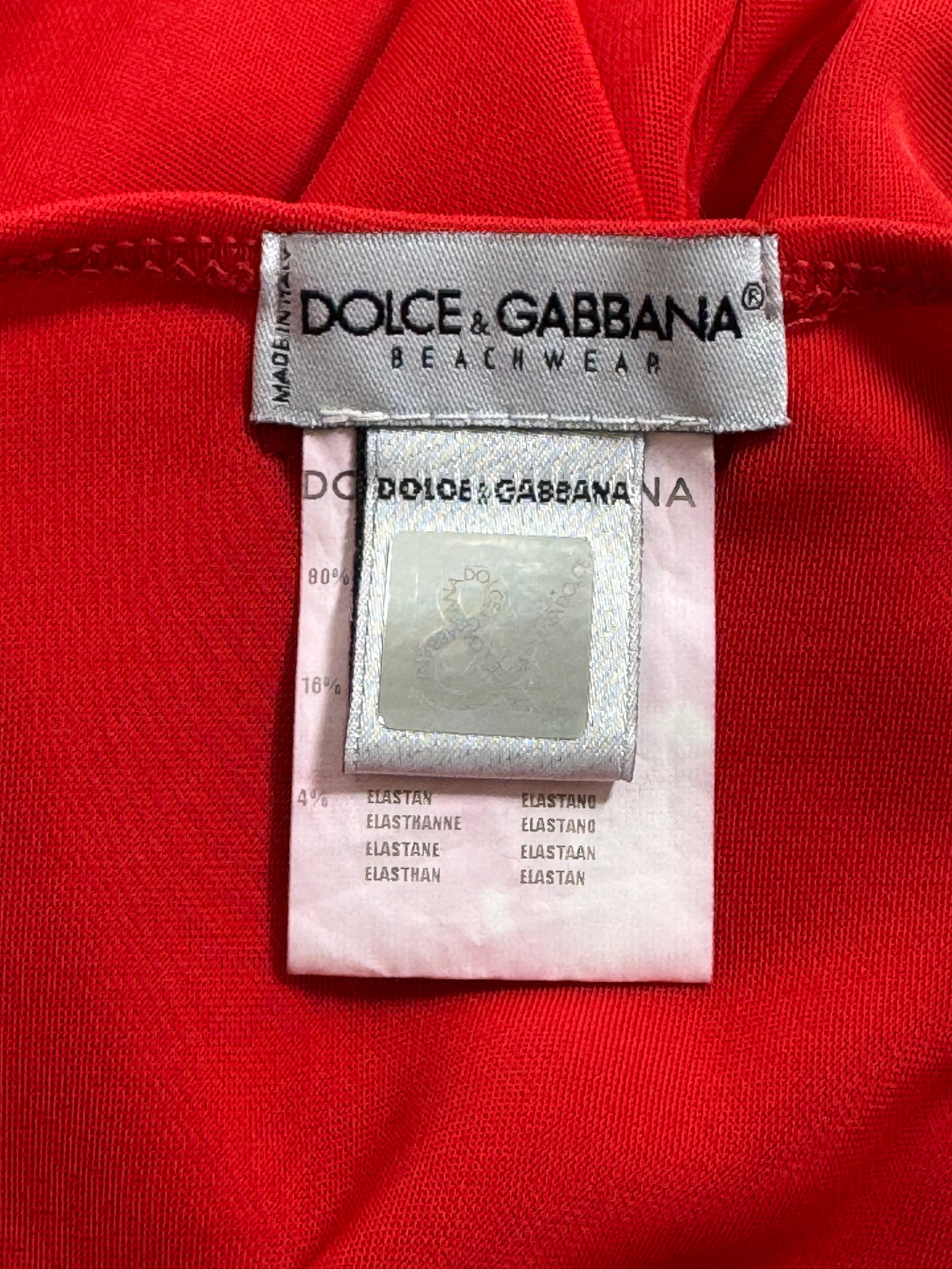 2000's Dolce & Gabbana Red Plunging Cut-Out High Slit Maxi Dress