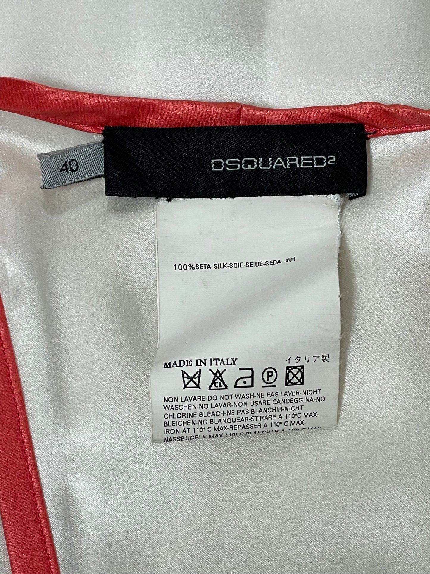 2000's Dsquared2 Ivory Silk Jersey Style Drawstring Tank Maxi Dress w High Slits