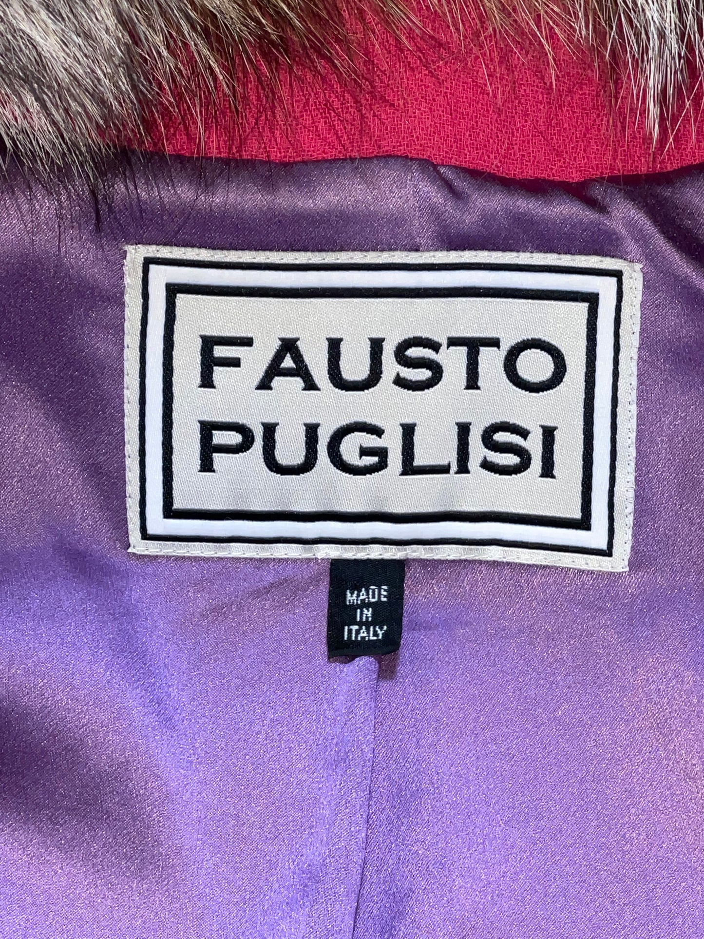 2000's Fausto Puglisi Hot Pink Wide Belt Fox Fur Coat Dress