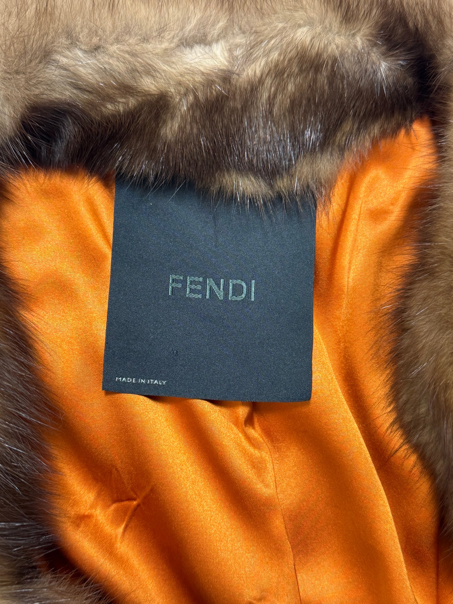 2000's Fendi x Karl Lagerfeld Sable Fur Bell Flared Sleeve Short Coat Jacket