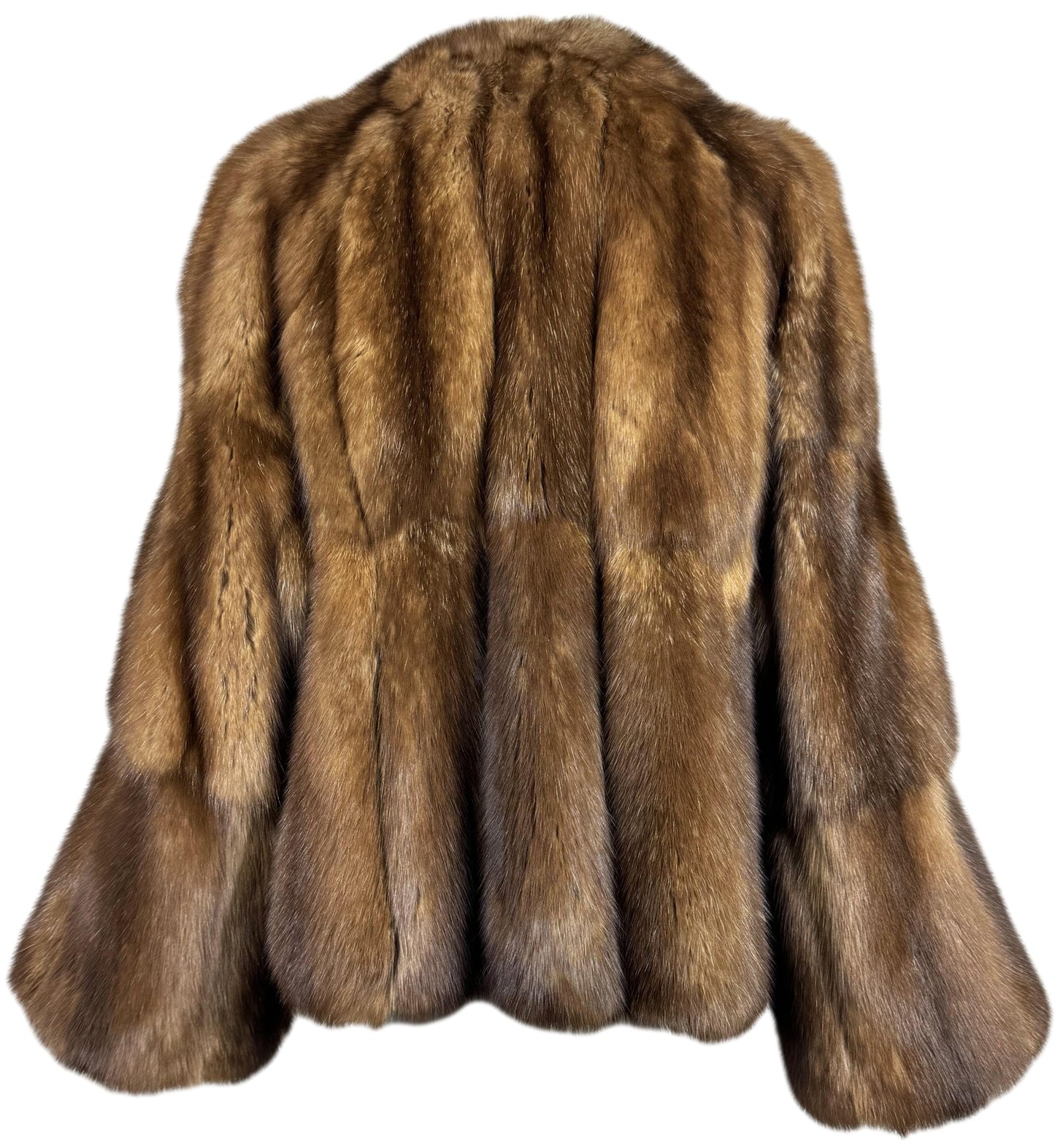 2000's Fendi x Karl Lagerfeld Sable Fur Bell Flared Sleeve Short Coat Jacket