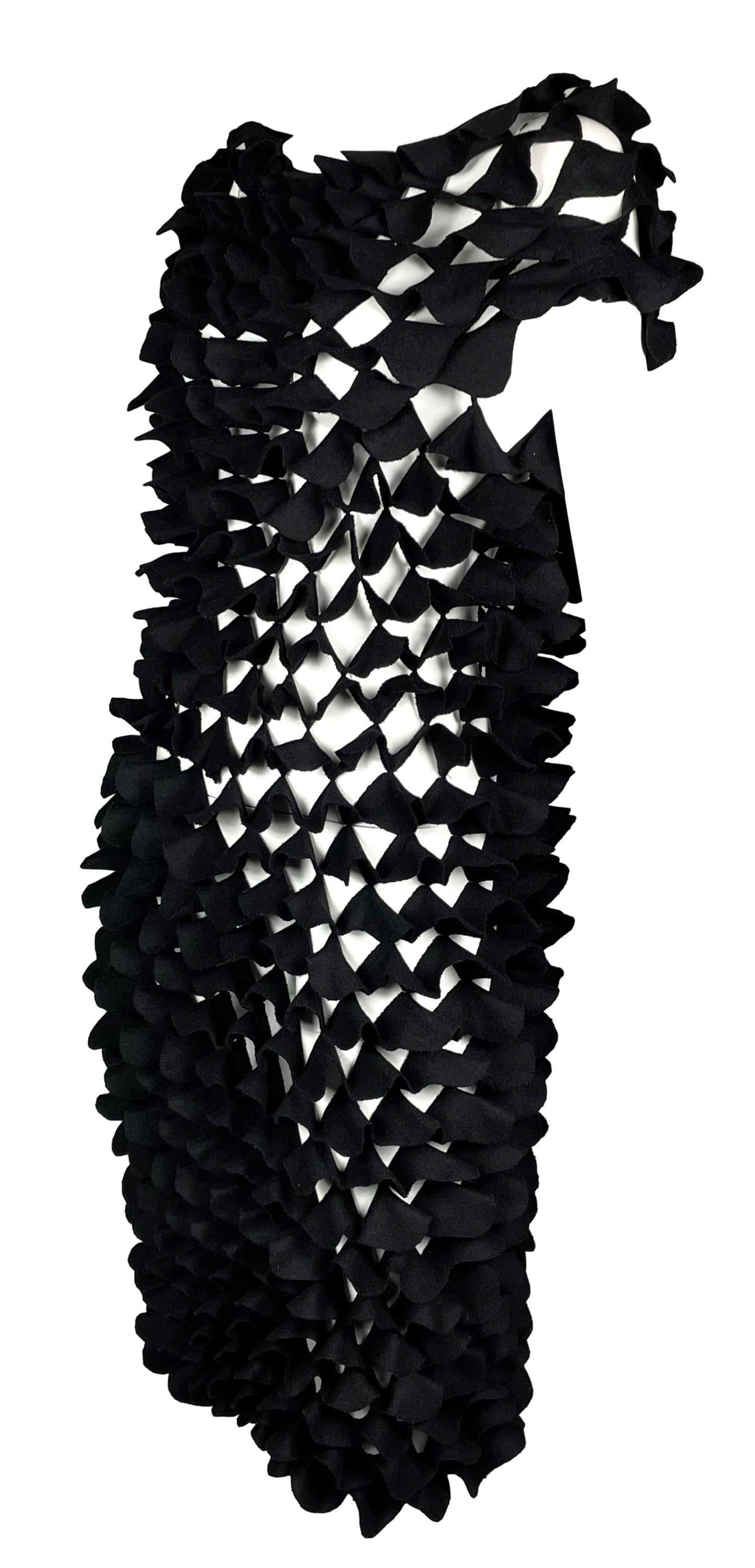 F/W 2008 Fendi by Karl Lagerfeld Runway Black MOD 60's Style Sheer Petal Mini Dress