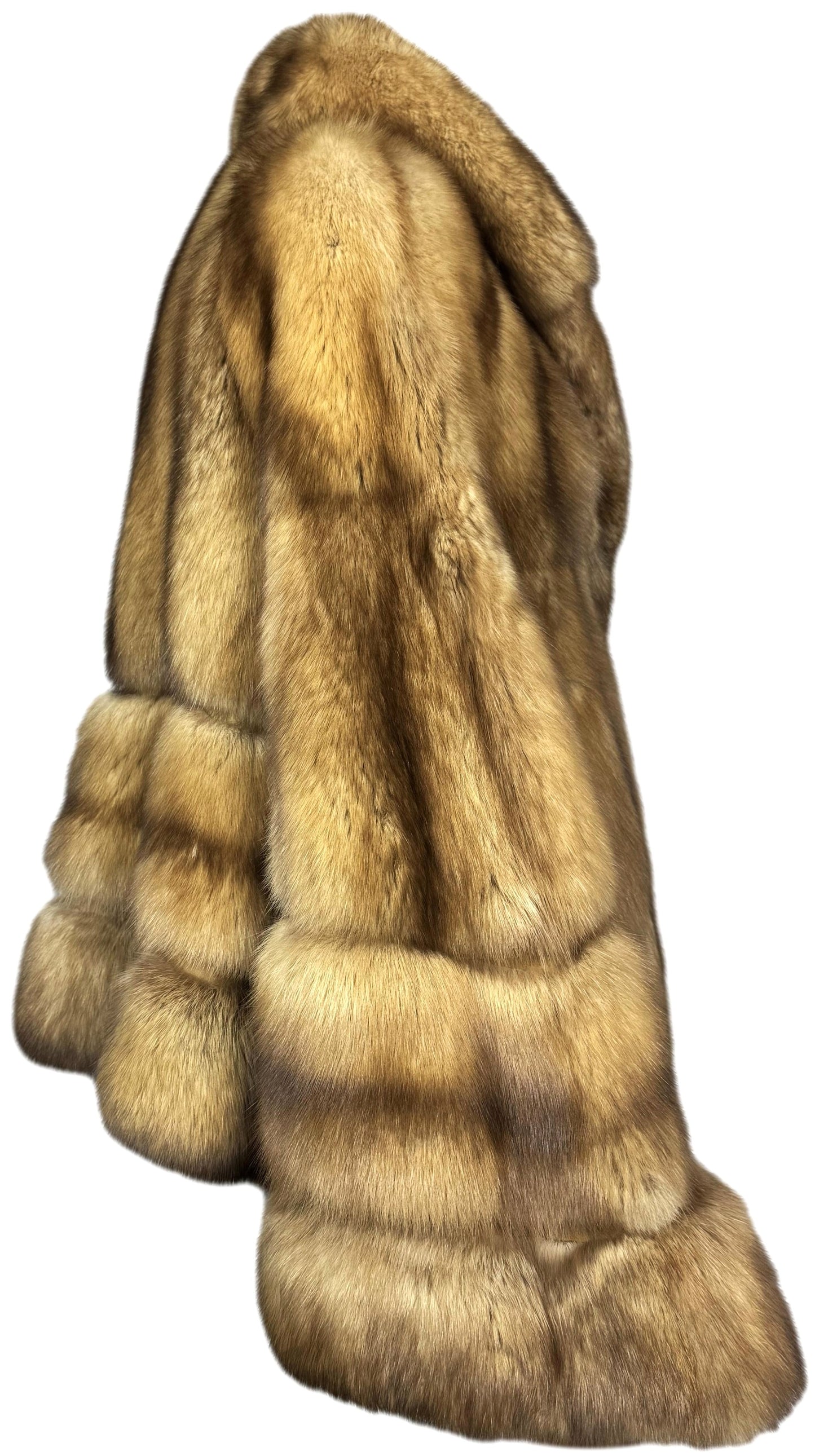 2000's Gianfranco Ferre Golden Zibellino Sable Fur Kimono Sleeve Coat Jacket