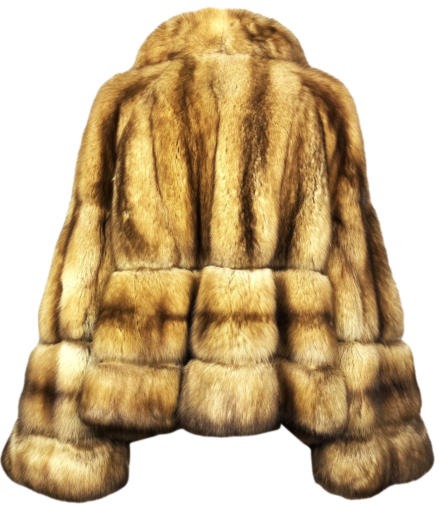 2000's Gianfranco Ferre Golden Zibellino Sable Fur Kimono Sleeve Coat Jacket