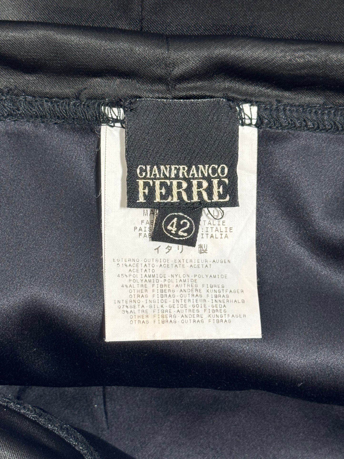 2000's Gianfranco Ferre Sheer Black Mesh Bustier Corset Top w Garters & Mini Bodycon Low Rise Skirt Set