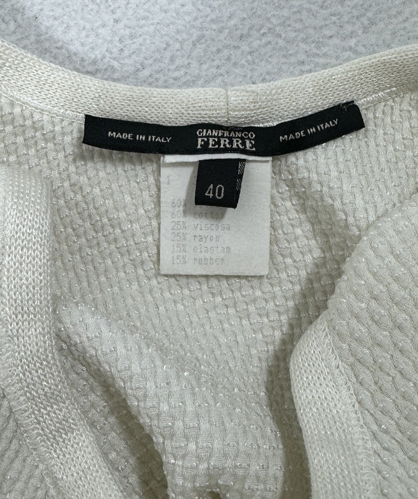 2000's Gianfranco Ferre Sexy White 1960's MOD Style Cut-Out Bodysuit