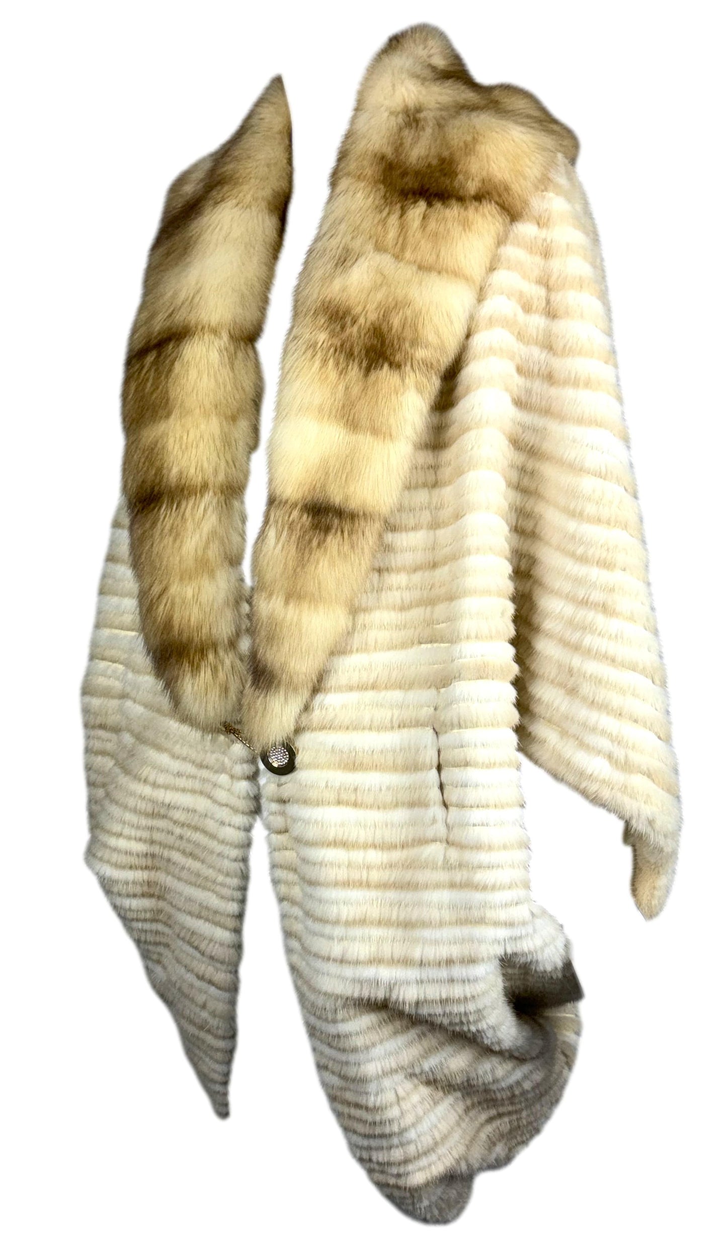 2000's Guy Laroche Sable Fur 1920's Flapper Style Cocoon Opera Coat