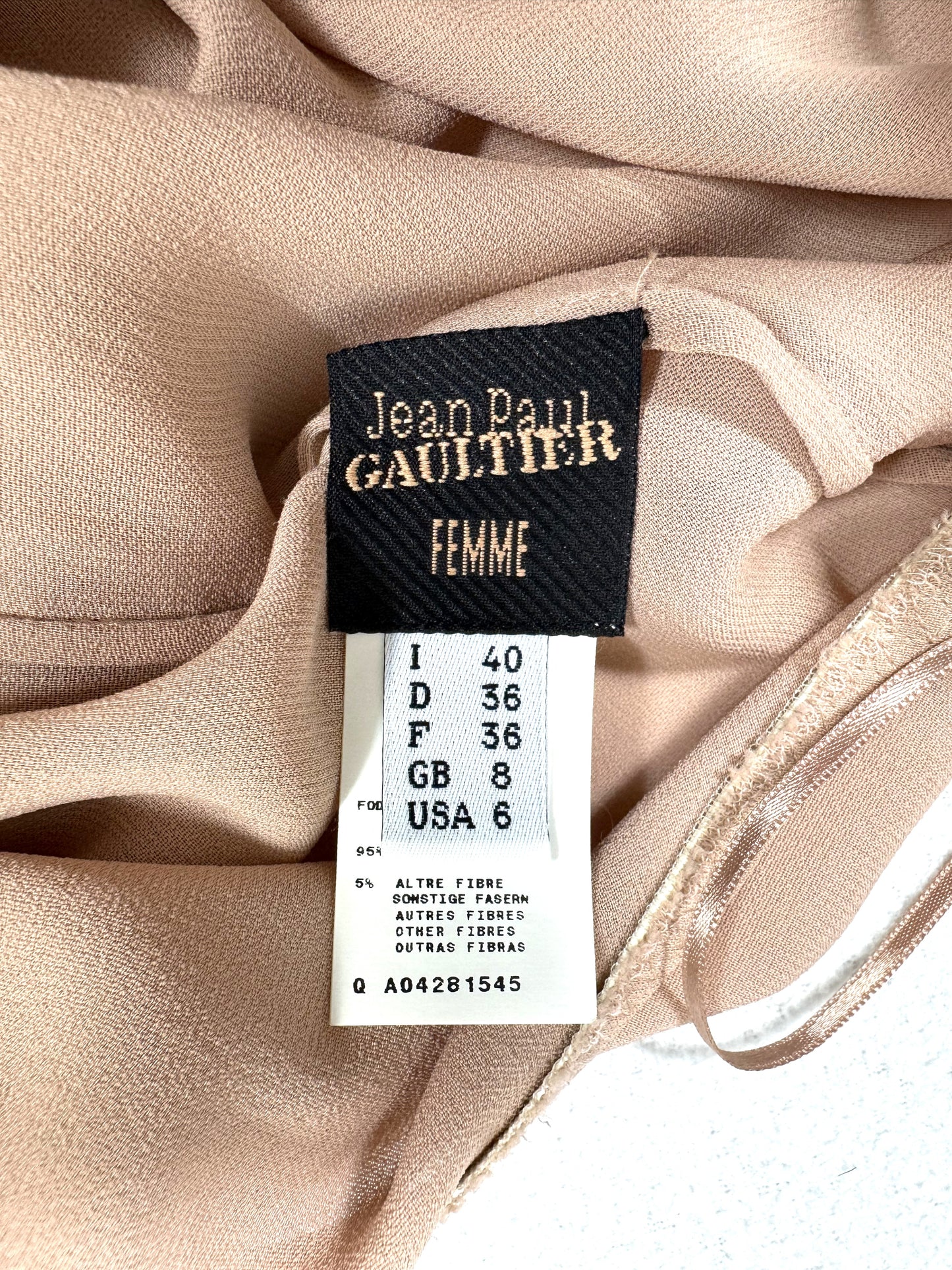 2000's Jean Paul Gaultier Sheer Nude Stretch One Shoulder Bodycon Mini Dress