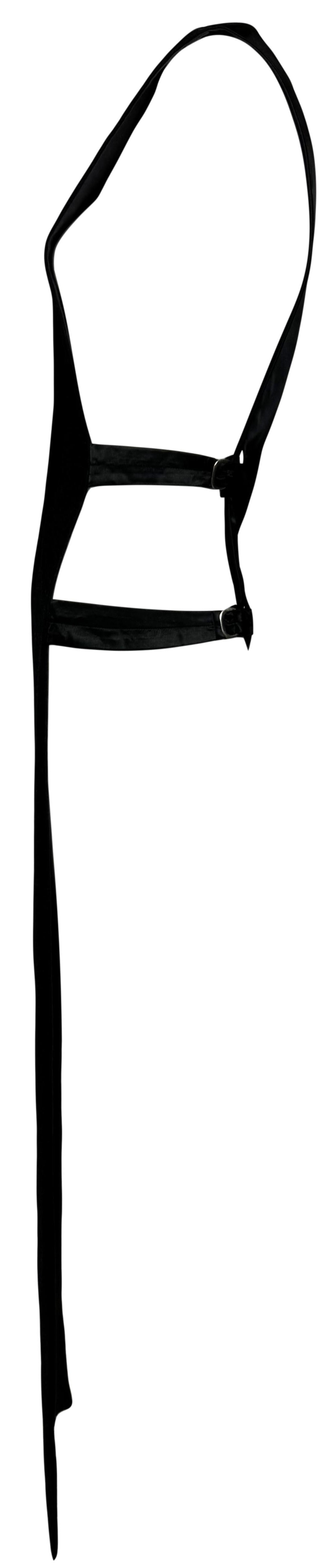 2000's Maison Martin Margiela Plunging Black Straps Cut-Out Long Top Vest