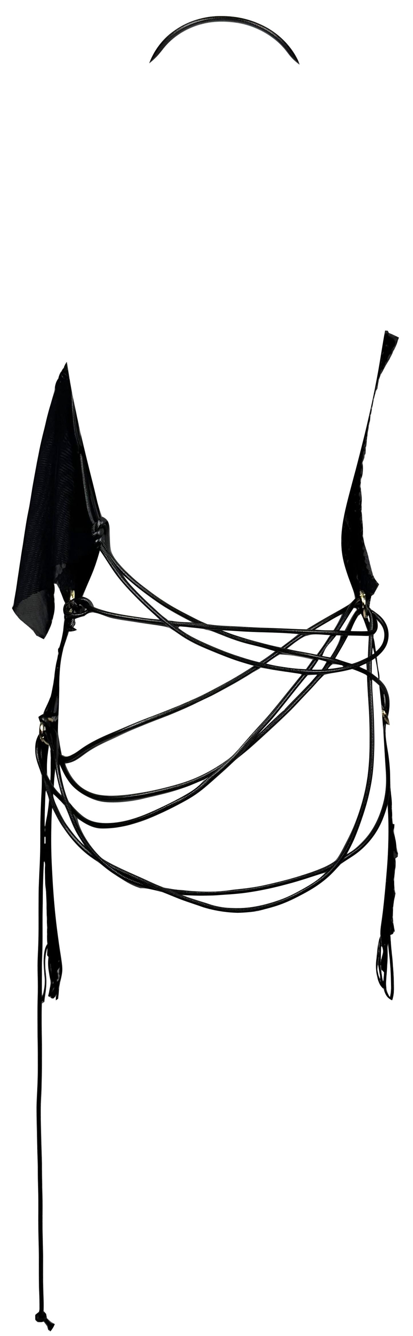 S/S 2000 Alexander McQueen RARE One Off Sample GOTH Sheer Lace Skull Plunging Corset Backless Mini Dress Tunic Top