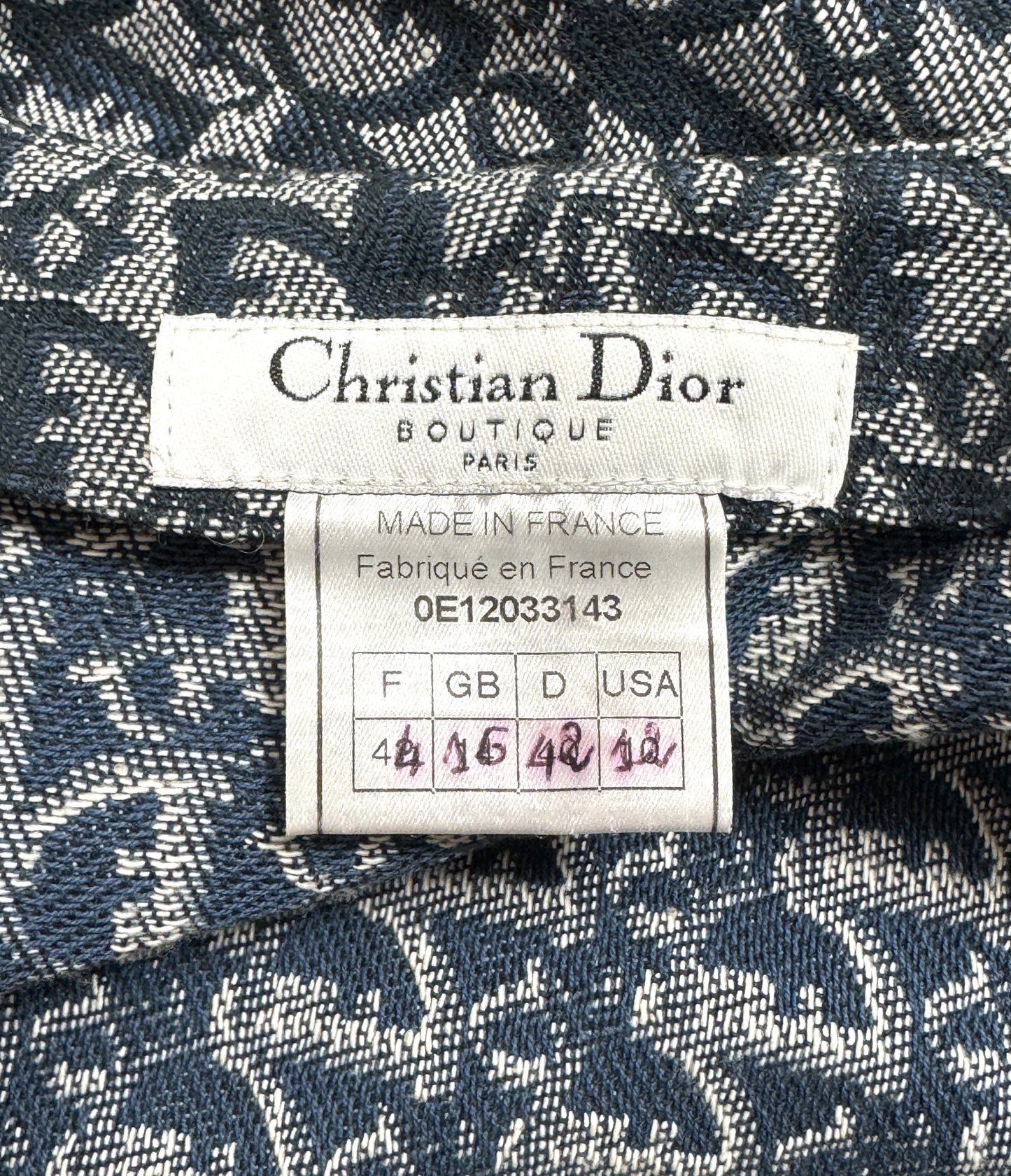S/S 2000 Christian Dior by John Galliano Logo Monogram Trotter Denim Cropped Buckle Jacket & Zipper Maxi Skirt