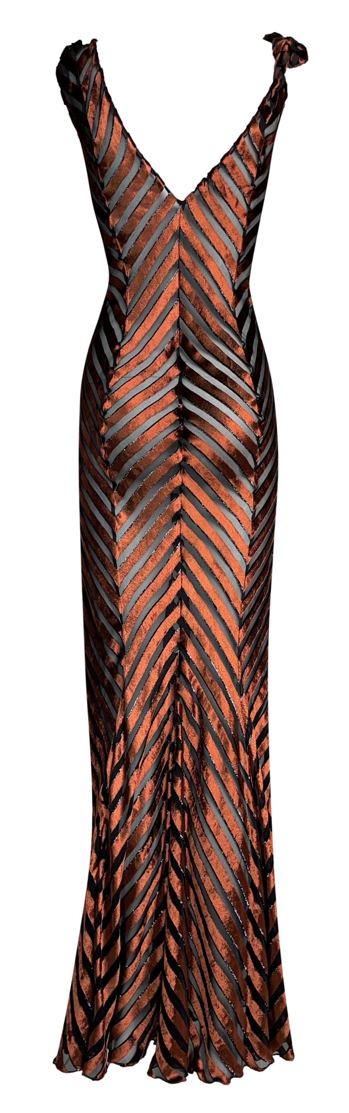 S/S 2000 Christian Dior by John Galliano Sheer Bronze Velvet Mermaid Maxi Dress & Jacket Set