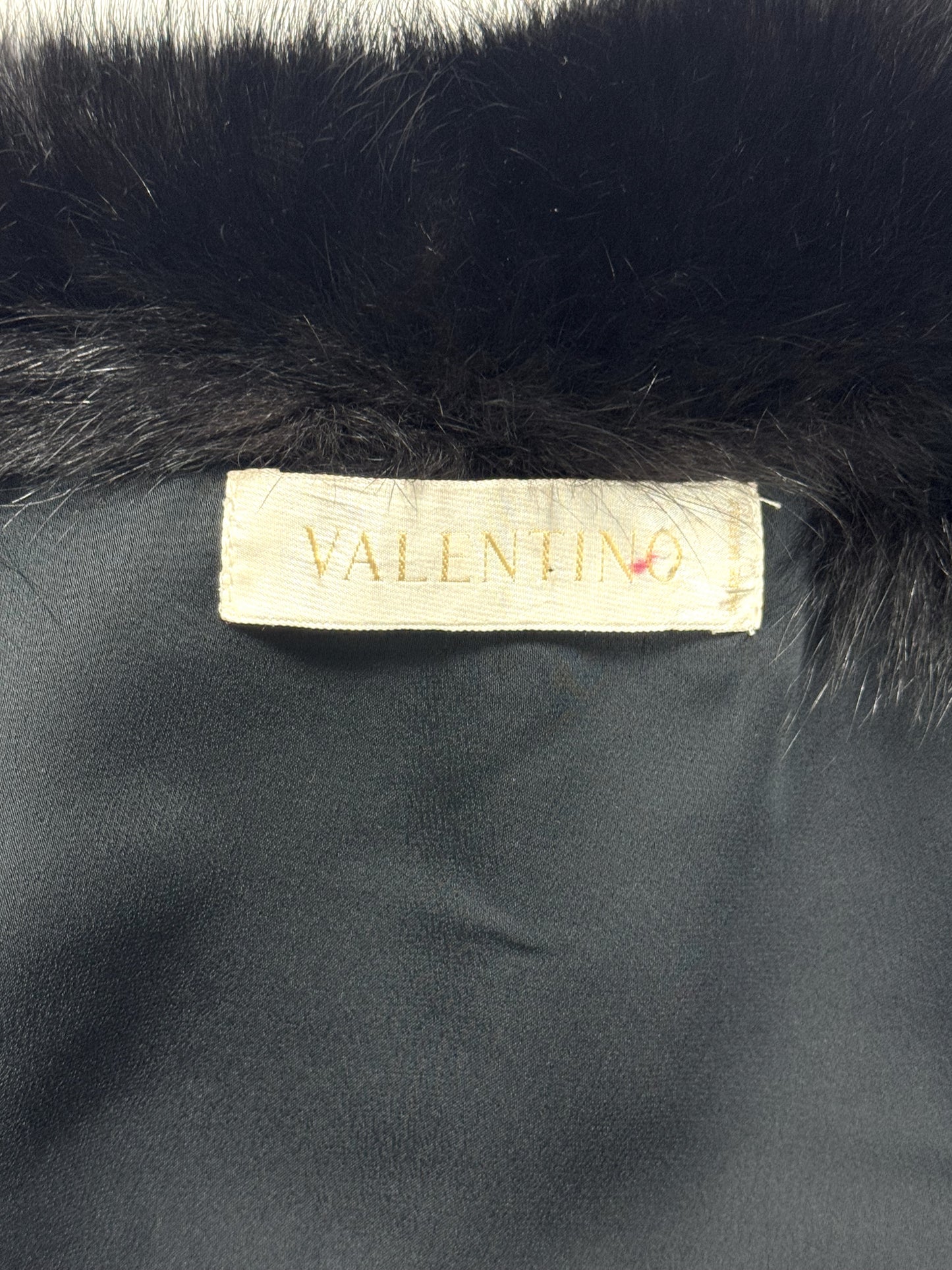 2000's Valentino Black Velvet Cropped Bell Sleeve Jacket w Fox Fur
