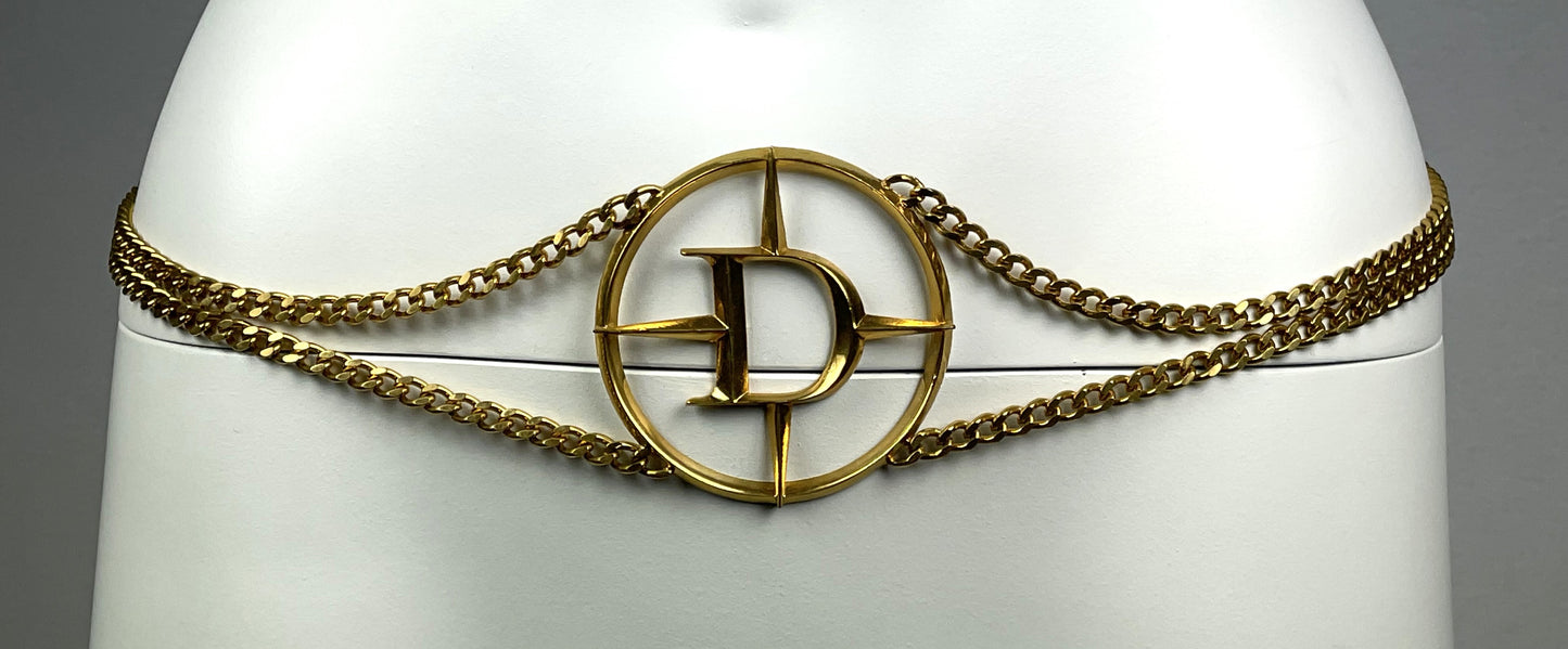 S/S 2001 Christian Dior by John Galliano Large Gold Logo Chain Belt
