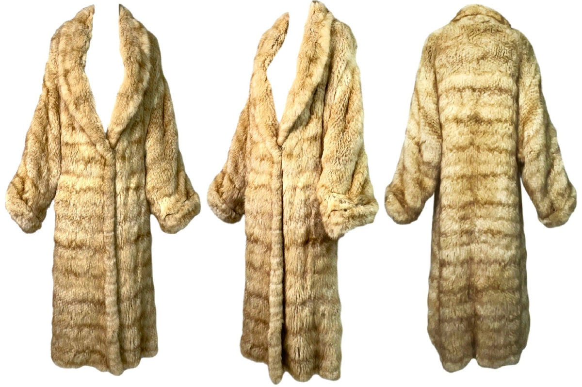 F/W 2001 Christian Dior x John Galliano EXCEPTIONALLY RARE Zibeline Golden Sable Fur Baggy Full Length Coat Jacket