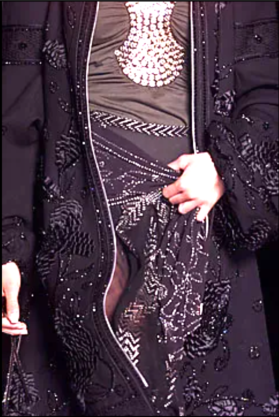 F/W 2001 Christian Dior by John Galliano Haute Couture Runway Black Embellished Baggy Hooded Coat