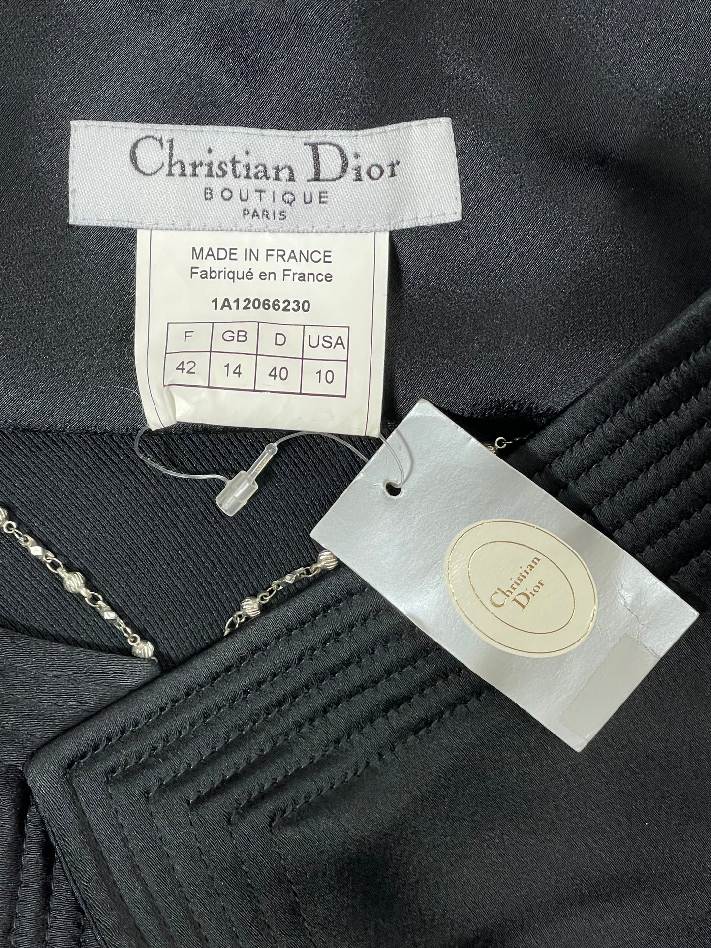 2001 Christian Dior by John Galliano Black Satin Silver Chain Straps Mini Dress
