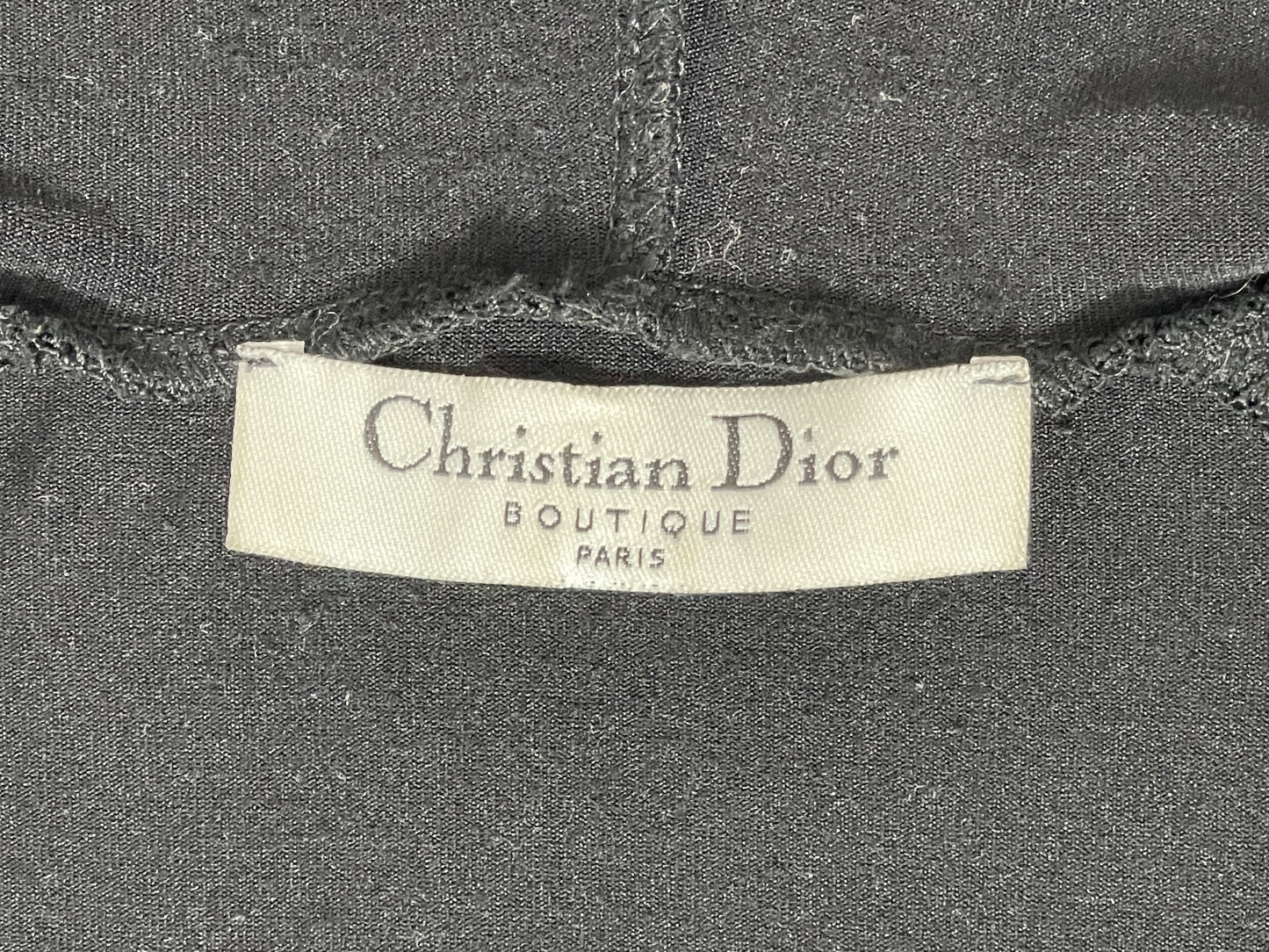 F/W 2001 Christian Dior by John Galliano Black Hooded Logo Embroidered Maxi Dress Robe