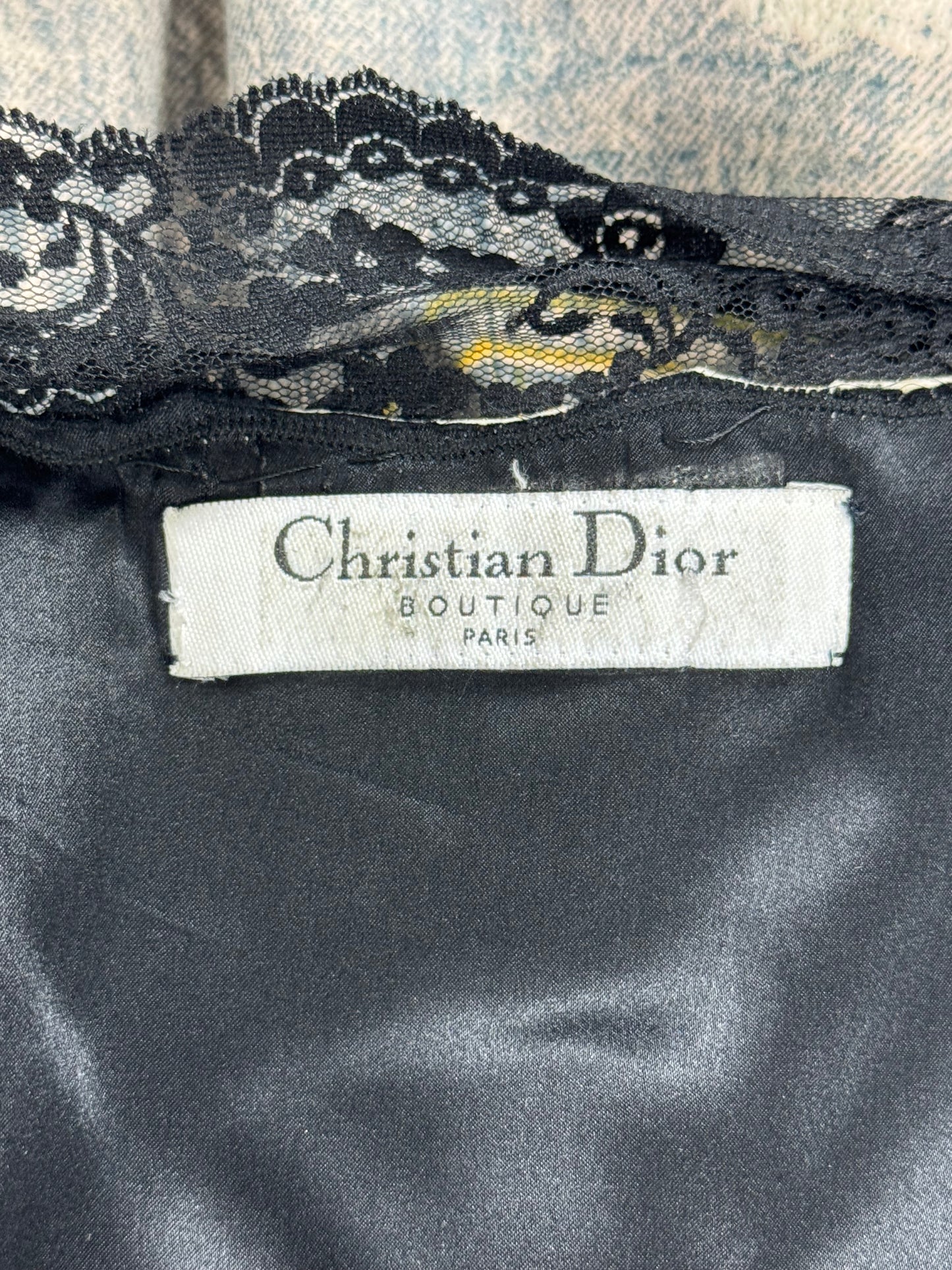 F/W 2001 Christian Dior by John Galliano RARE Trompe L'oeil Leather Mermaid Maxi Dress w Black Lace Trim