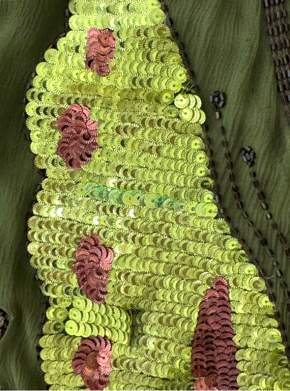 F/W 2001 Christian Dior by John Galliano Runway Green Butterfly Sequin Top