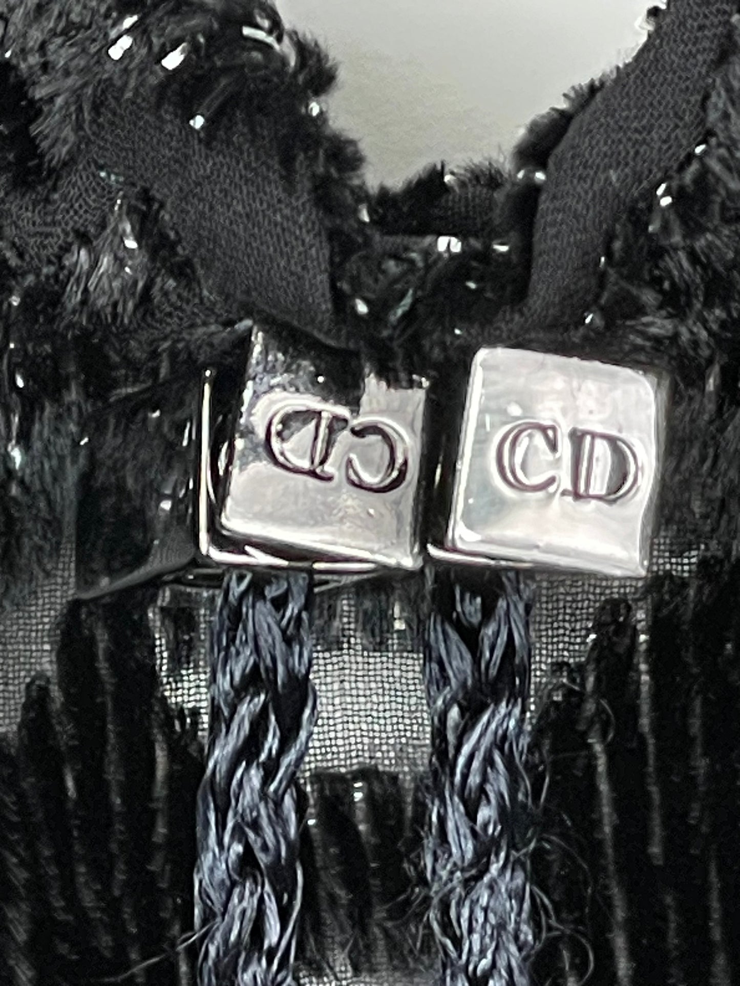 F/W 2001 Christian Dior by John Galliano Sheer Metallic Black Halter Drawstring Mermaid Maxi Dress