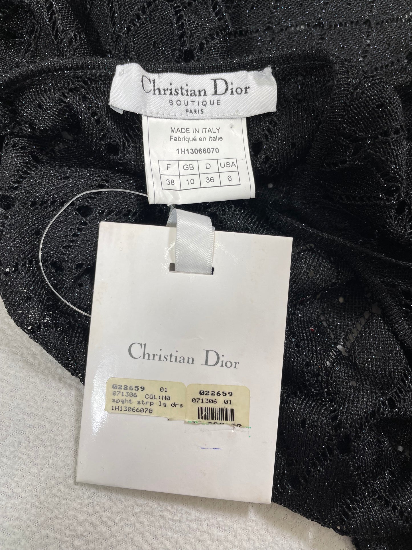 F/W 2001 Christian Dior by John Galliano NWT Sheer Black Knit Rainbow Beaded Maxi Dress