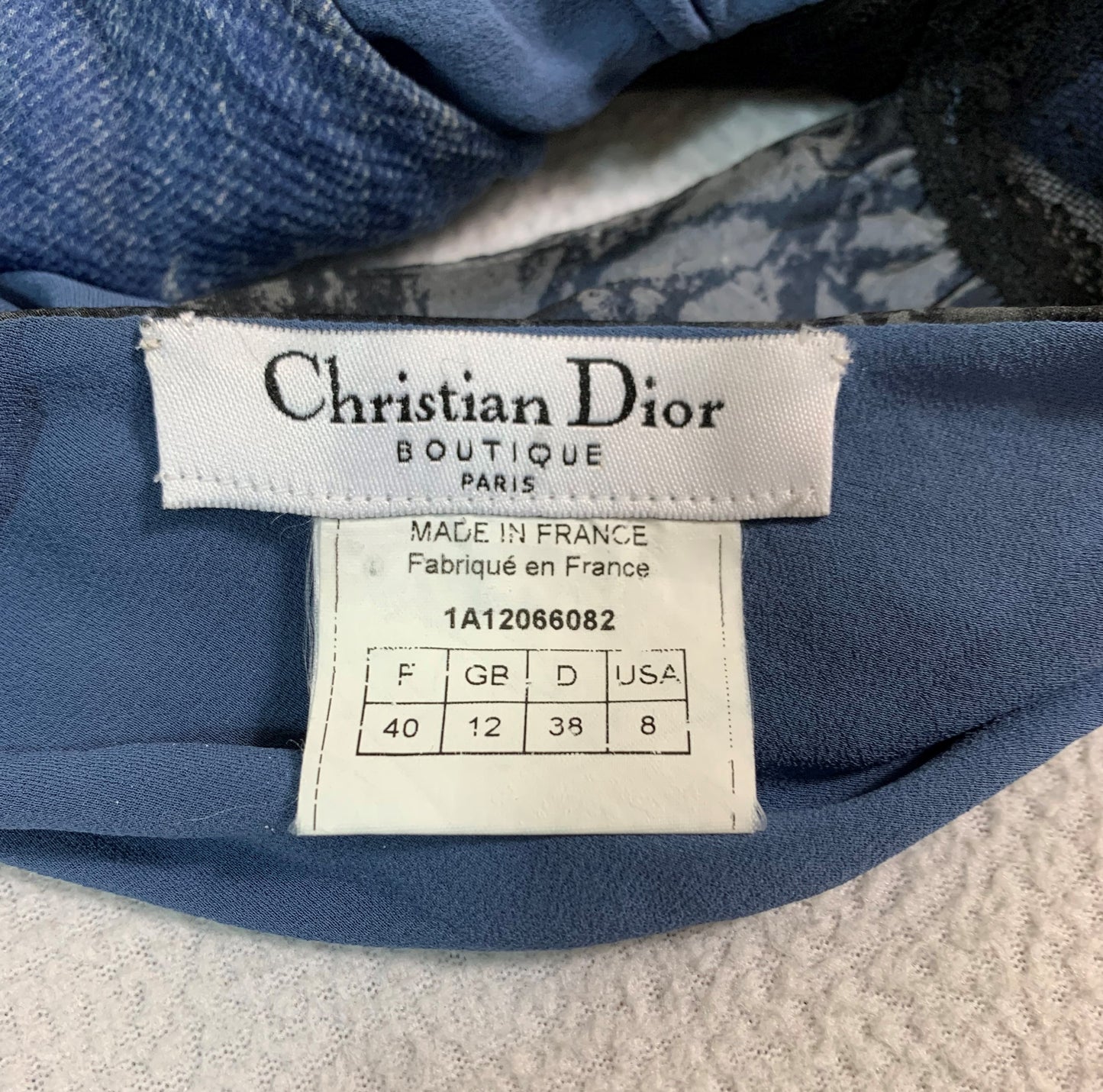 F/W 2001 Christian Dior by John Galliano Sheer Blue Silk & Black Mesh Lace Maxi Dress 40