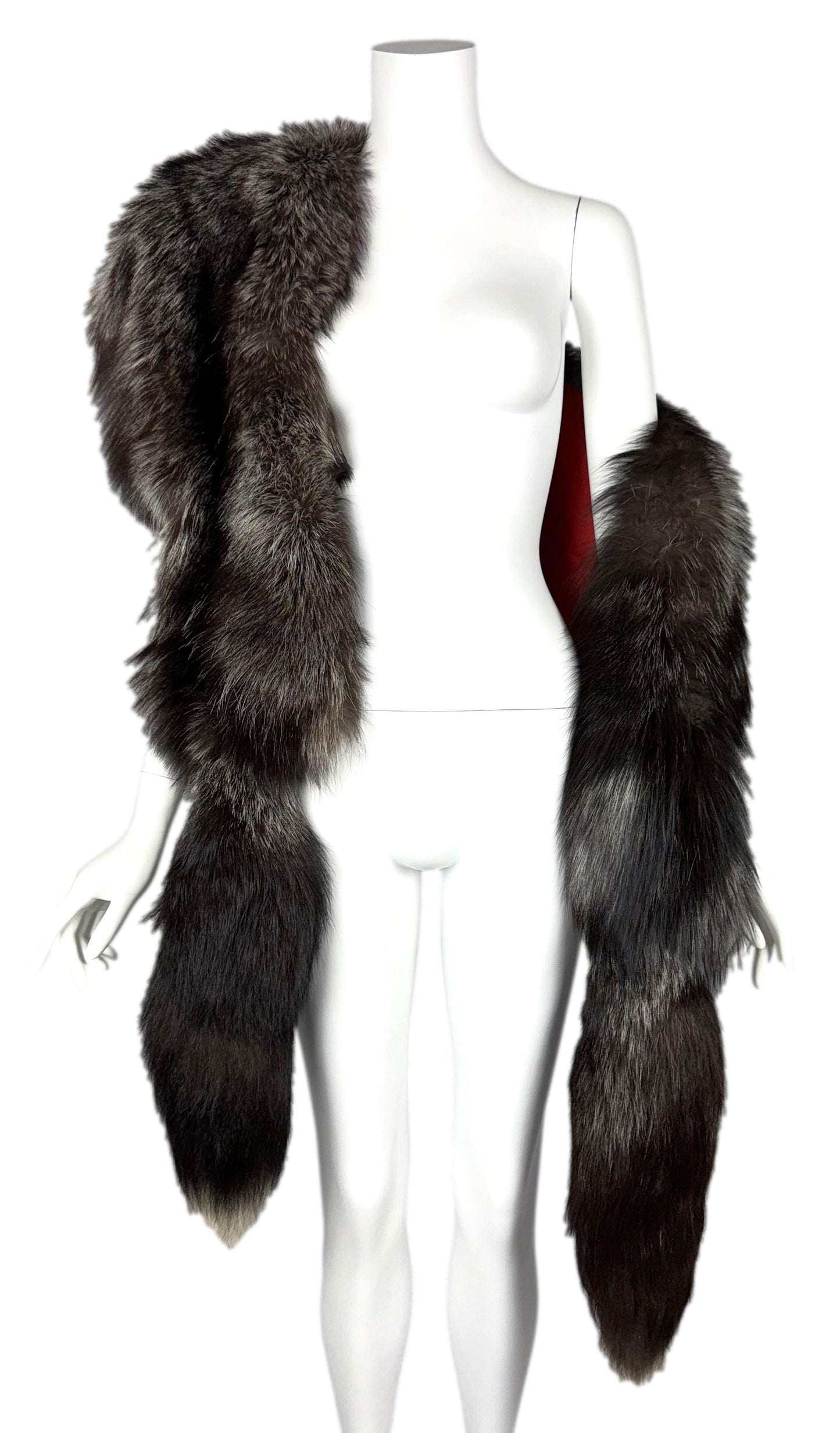 F/W 2001 Fausto Puglisi Runway Large Fox Fur Wrap Shawl