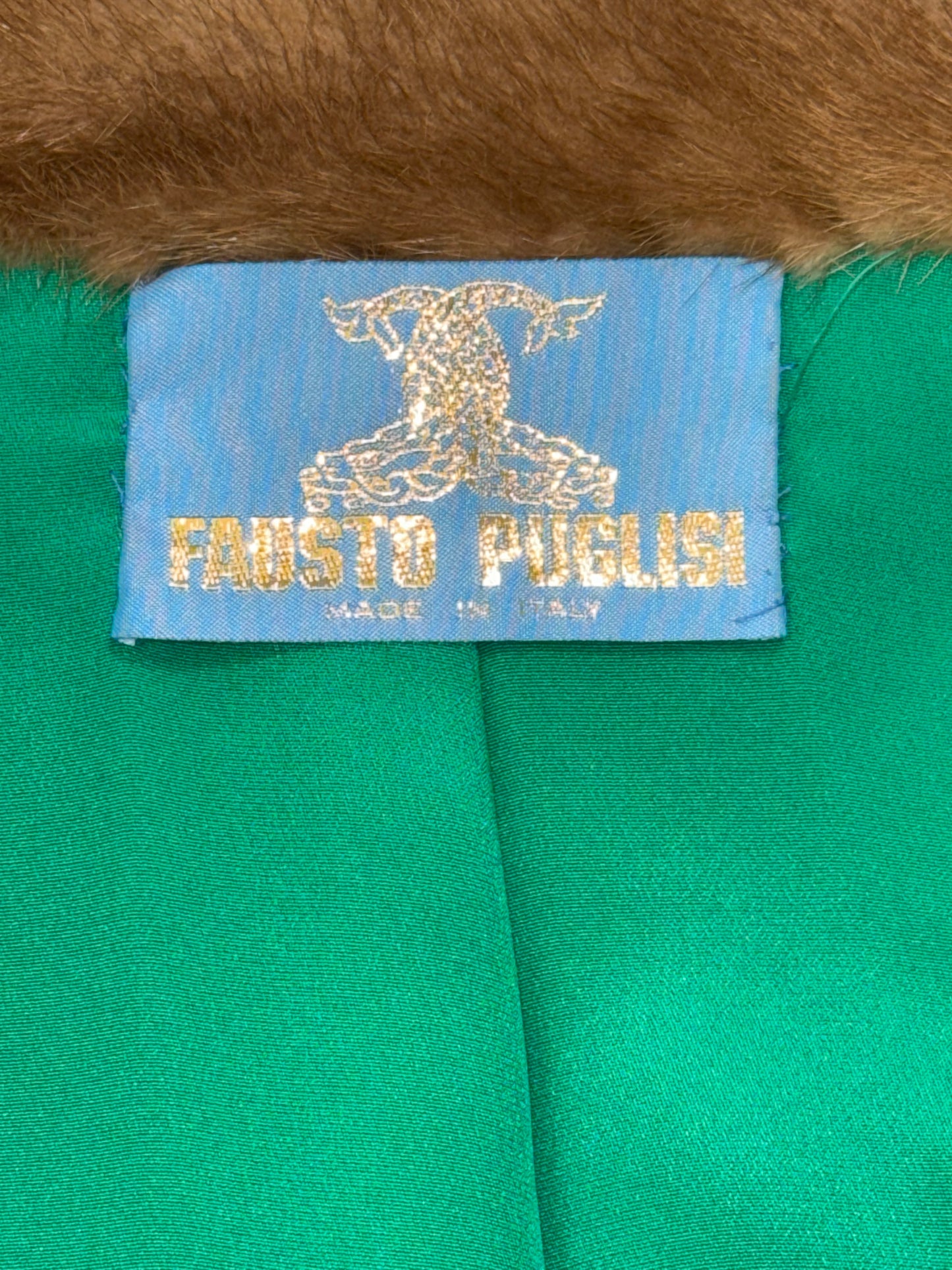 F/W 2001 Fausto Puglisi Runway Striped Mink Fur Choker Collar Short Fur Coat Jacket