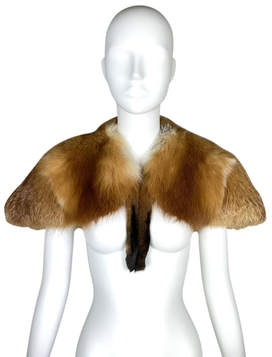 S/S 2001 Christian Dior x John Galliano Haute Couture Runway Fox Fur 1940's Old Hollywood Style Shawl Wrap