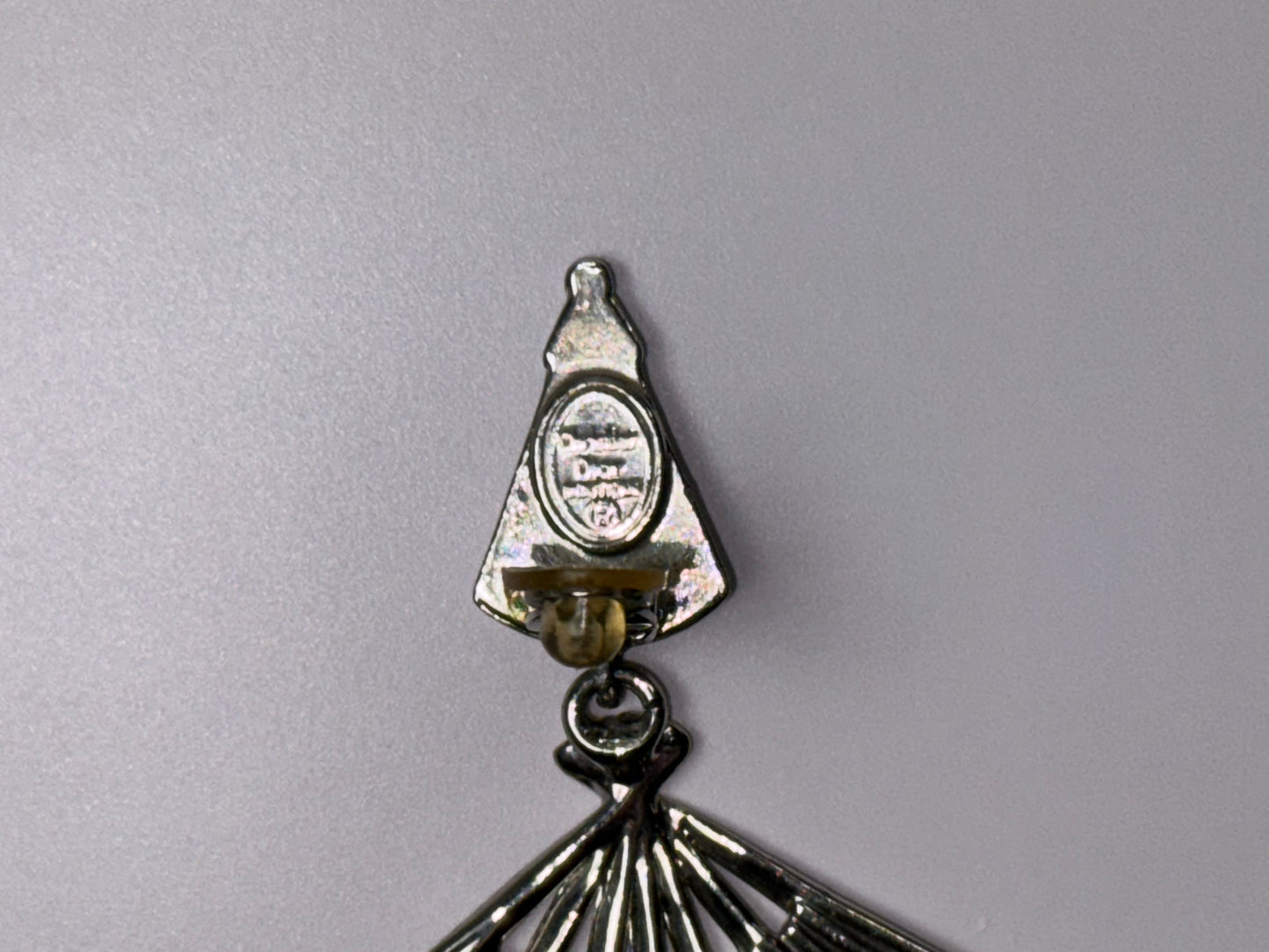 S/S 2001 Christian Dior Haute Couture by John Galliano Runway Large Silver Fan Earrings
