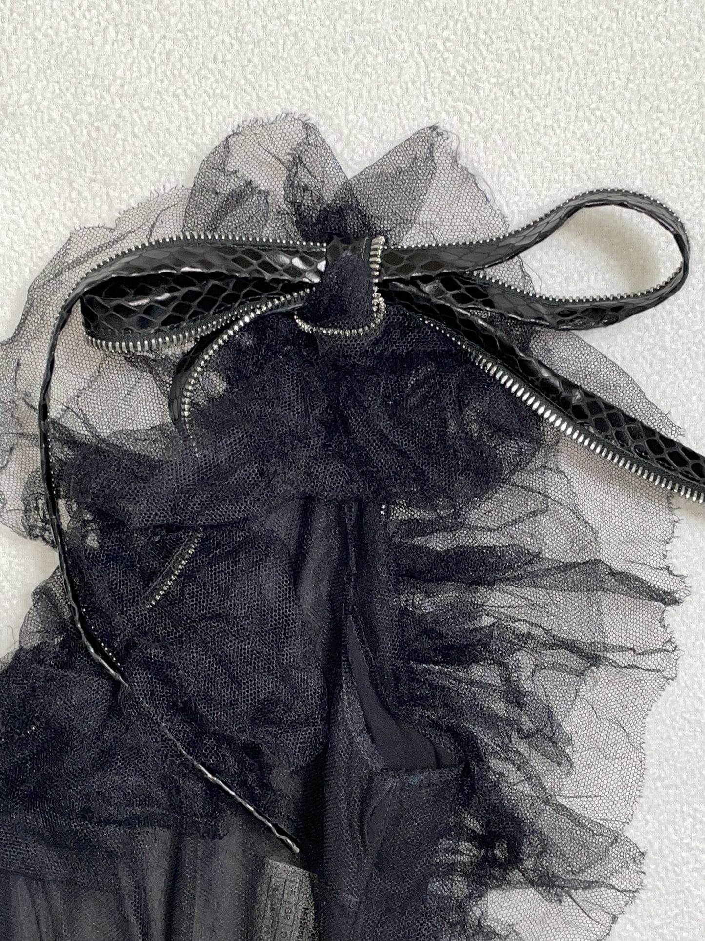 S/S 2001 Christian Dior by John Galliano Runway Black Swan Ballerina Tulle Zipper Dress