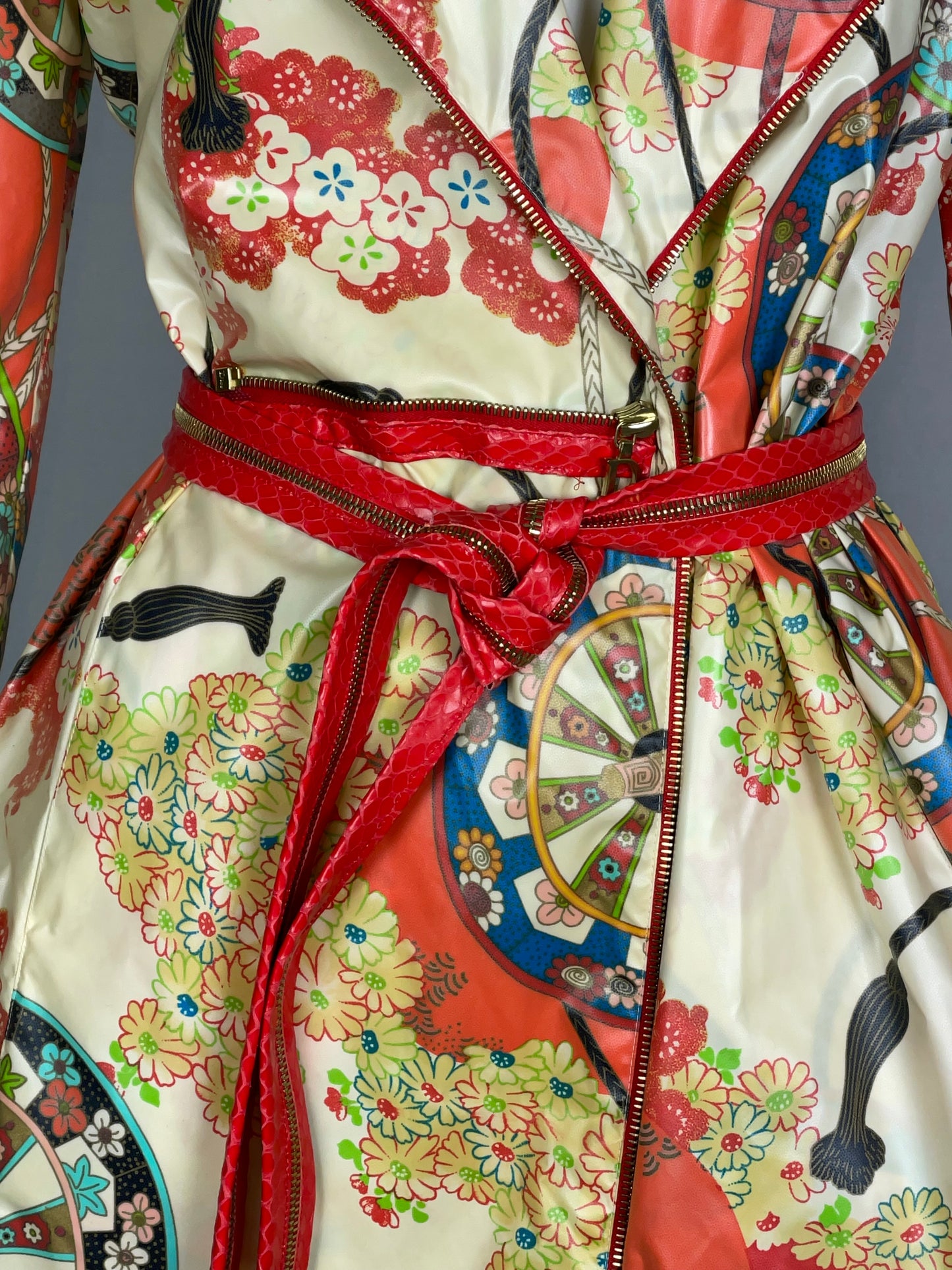 S/S 2001 Christian Dior by John Galliano Runway Nylon Japanese Print Jacket