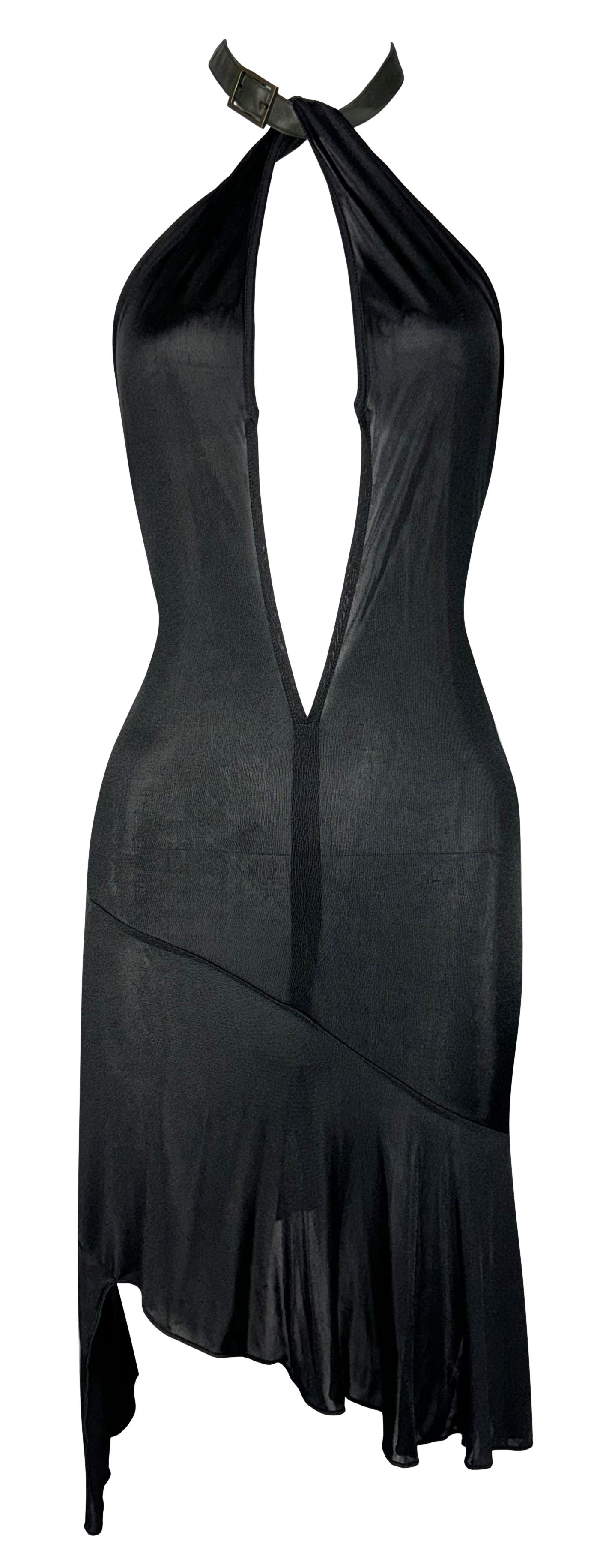 S/S 2001 Christian Dior by John Galliano Sheer Black Plunging Choker Mini Dress