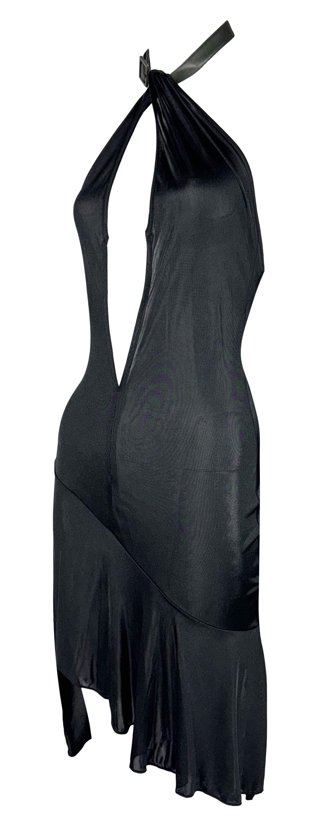 S/S 2001 Christian Dior by John Galliano Sheer Black Plunging Choker Mini Dress