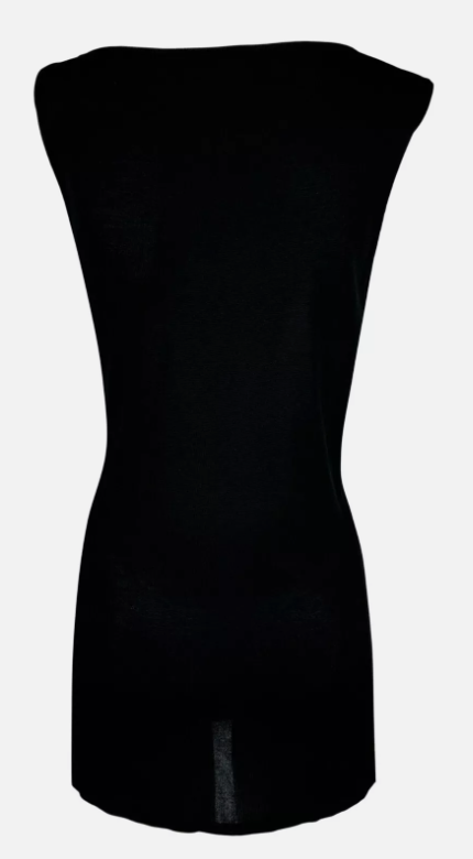 S/S 2001 Gucci by Tom Ford Black Chest Cut-Out Tunic Mini Dress