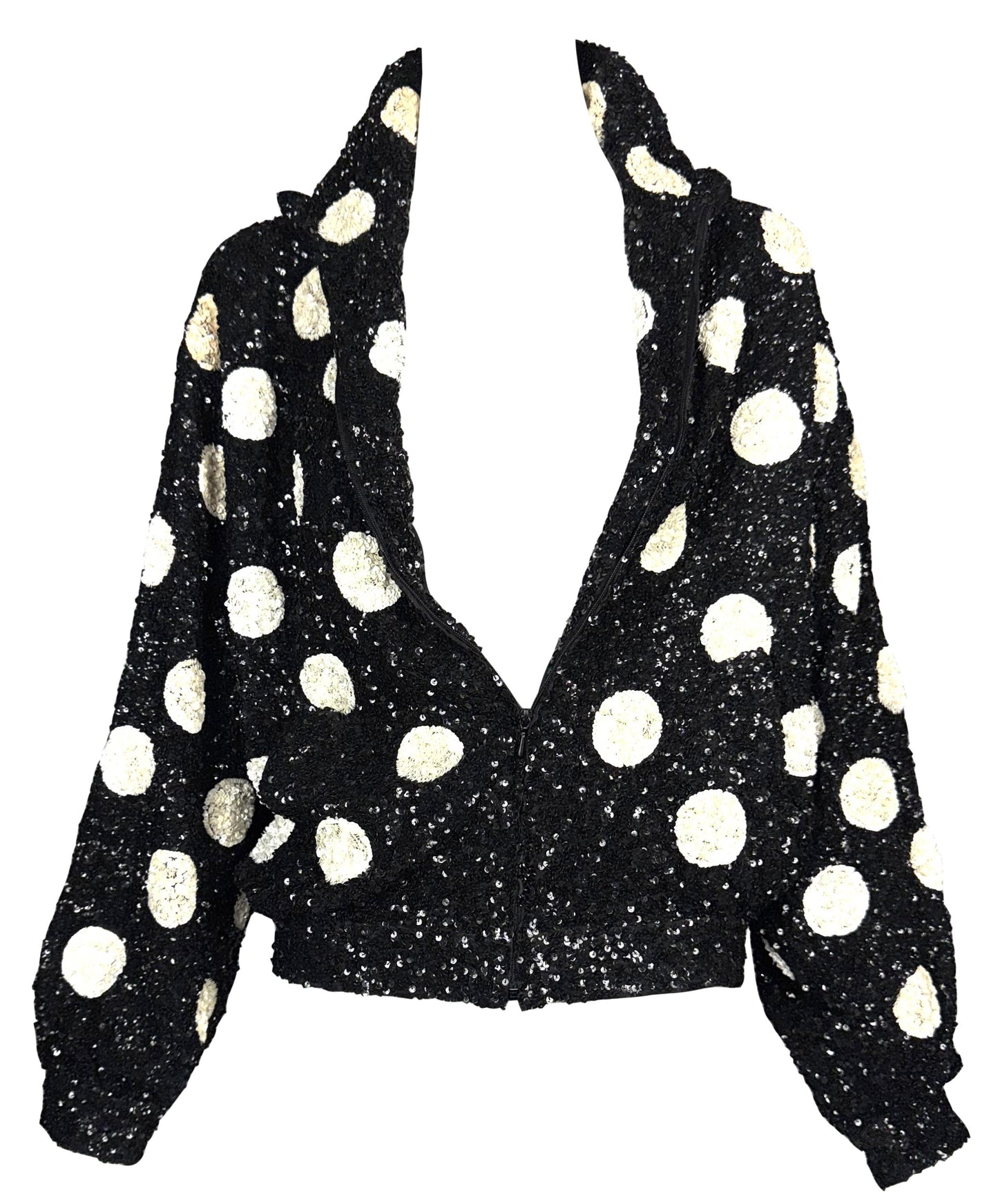 S/S 2001 Valentino Runway Black & White Sequin Bomber Jacket