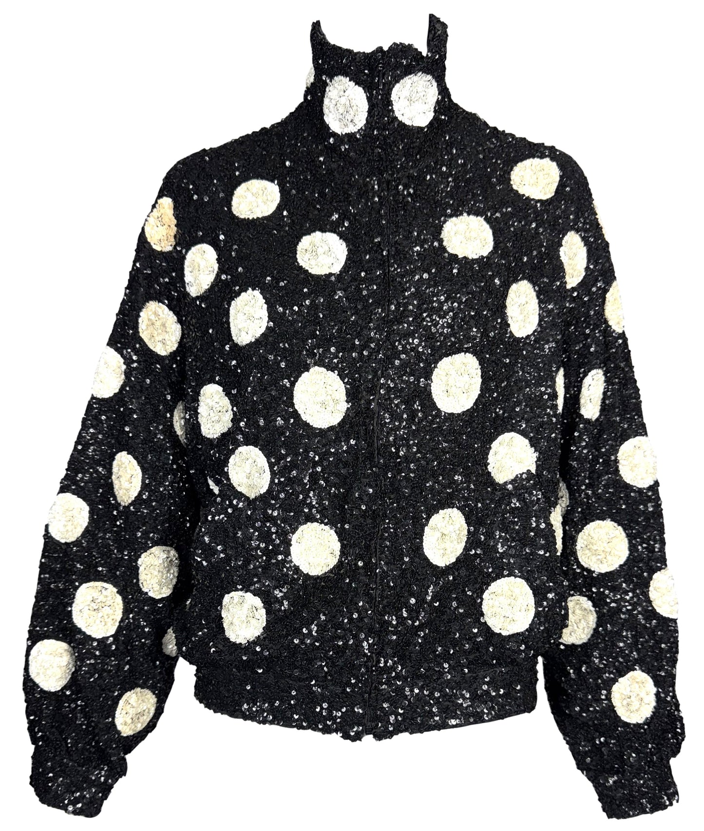 S/S 2001 Valentino Runway Black & White Sequin Bomber Jacket