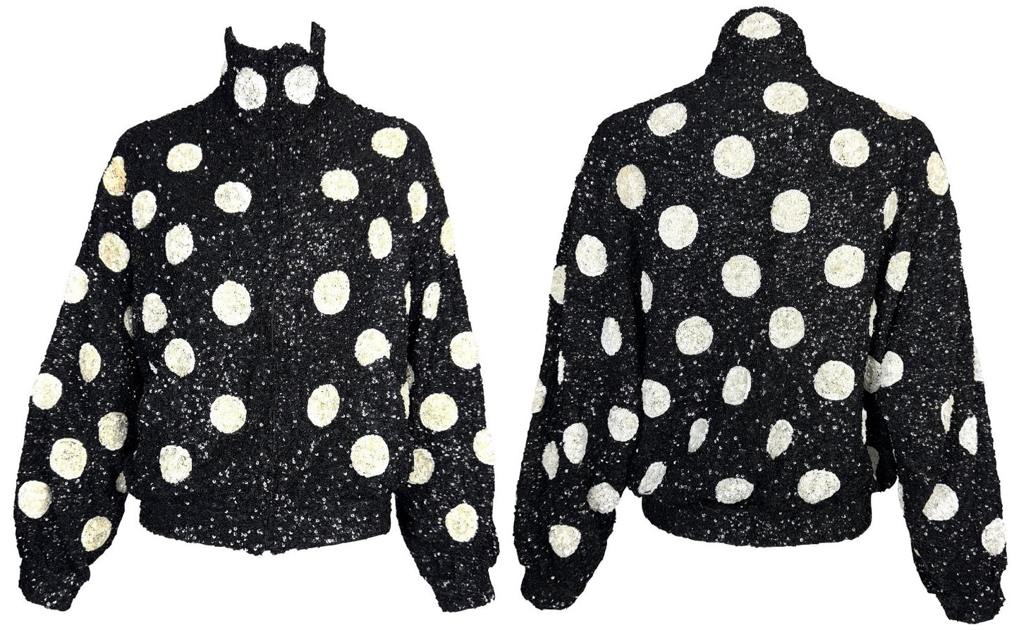 S/S 2001 Valentino Runway Black & White Sequin Bomber Jacket