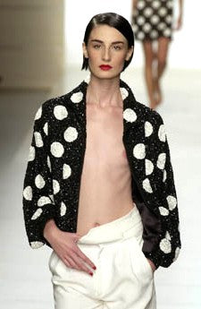 S/S 2001 Valentino Runway Black & White Sequin Bomber Jacket