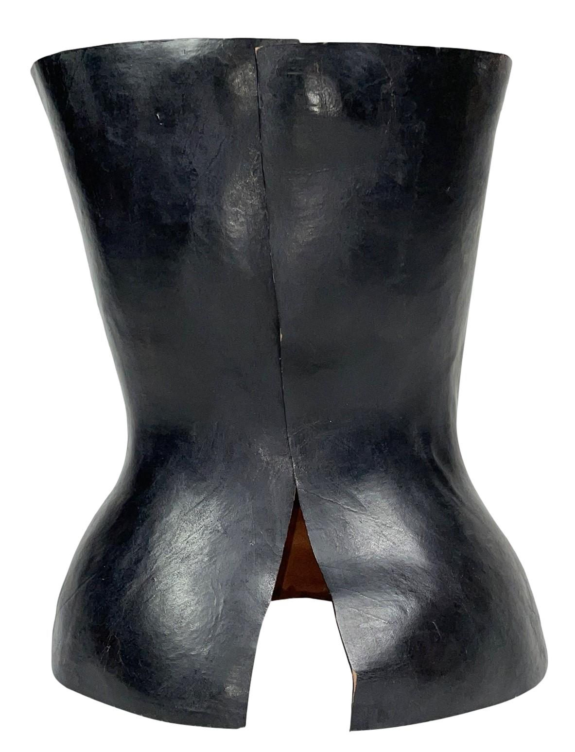 S/S 2001 Yves Saint Laurent by Tom Ford RARE 1 of 3 Prototype for Runway Leather Bust Bustier