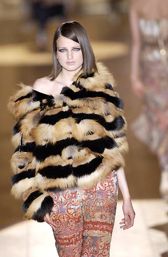 F/W 2002 Roberto Cavalli Runway Hooded Mink & Fox Fur Coat Jacket